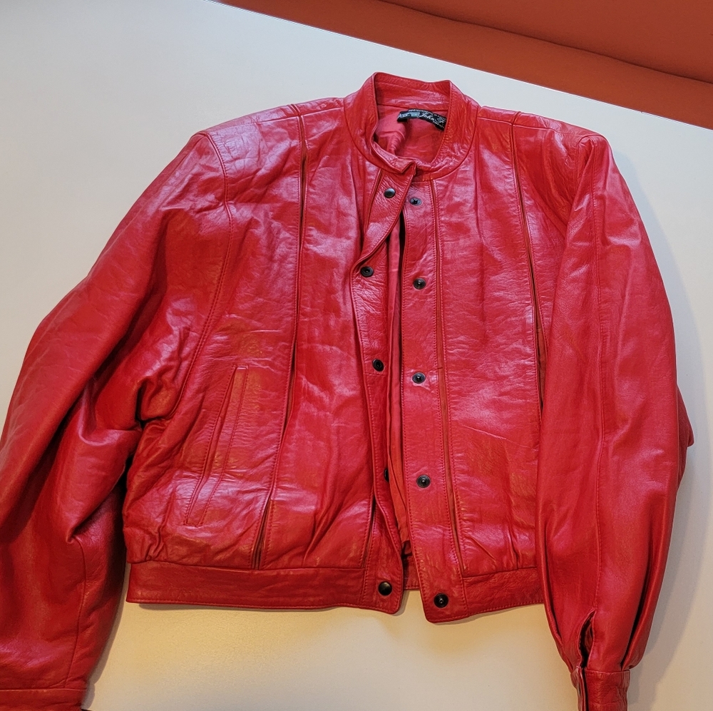 VTG Women's John F. Firenze Italian Leather Jacket size M